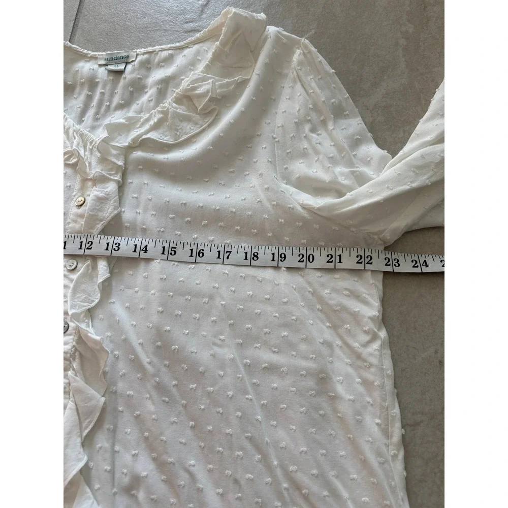 Sundance Top Womens XL White Ruffle Fairy Cottage Boho‎ Peasant Capsule - Picture 5 of 6